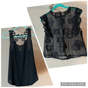 ZARA & EXPRESS Black Lace Tops
